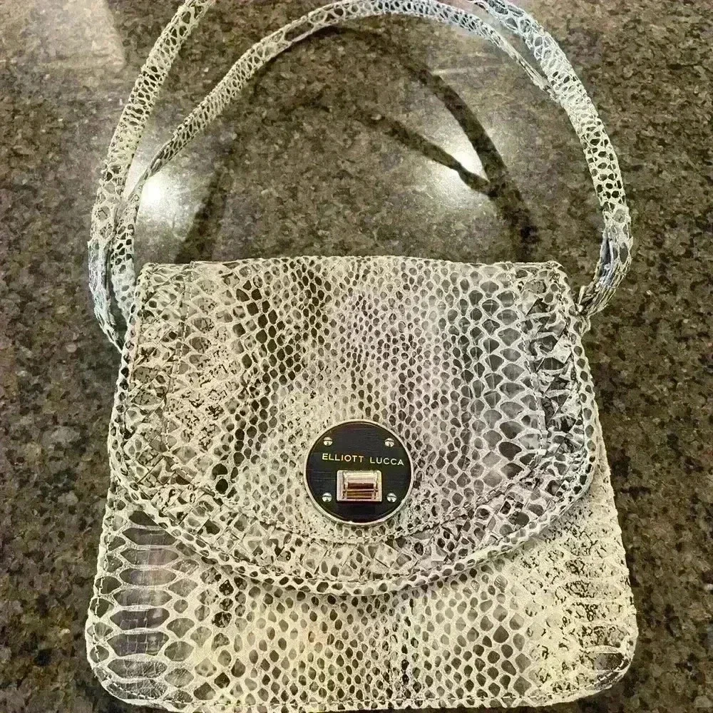 Elliott Lucca Leather Snakeskin Handbag